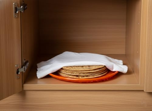 Image of Multi-Color Plastic Roti Tray with Ventilation Holes | Round Chapati Serving & Storage Plate | Lightweight & Durable Kitchen Bread Holder for Home & Dining Use (Pack of 1)