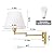 TRLIFE Dimmable Wall Sconce, Remote Control Dimming 10-100% and Adjustable Color Temperature 2700K-6500K Brushed Brass Swing Arm Wall Lights with Plug in Cord, 9.4" Medium White Shade(2 Pack, 2 Bulbs)
