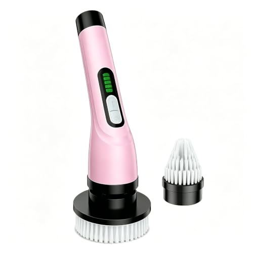 Image of Rechargeable Cordless Rotating Cleaning Brush, Handheld Electric Household Scrub Brush for Bathroom, Shower, Bathtub, Tile and Multiple Home Surfaces
