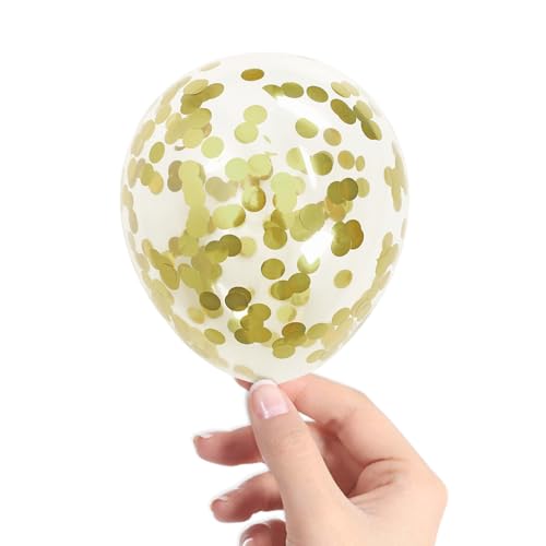 Image of Champagne Gold Confetti Balloons, 40 Pcs 5 Inch Clear Balloons with Confetti Inside for Birthday Party Graduation Engagement Cake Topper Decor Bridal Shower Baby Shower Decoration Supplies