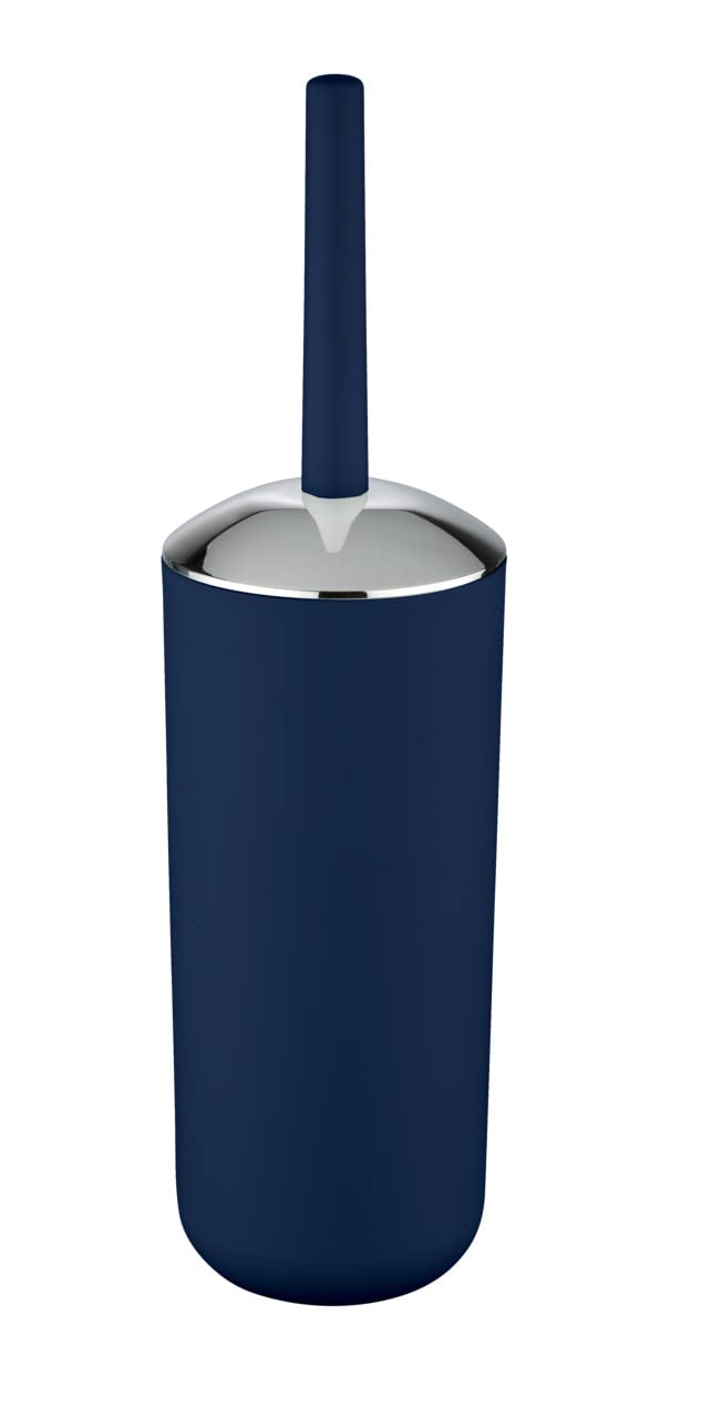 WENKO Brasil Toilet Brush and Holder, TPE, Dark Blue, 10 x 10 x 37 cm