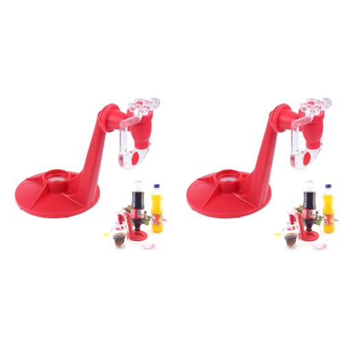 2Pcs Inverted Water Drinking Fountains Dispenser, Portable Hand Pressure Water Bottle with ABS and TPR Material, 16.5 * 17.5 * 10.3CM Size, 150g Weight (Red)