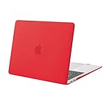 MOSISO Coque Compatible avec MacBook Air 13 Pouces 2022 2021 2020 2019 2018 Version M1 A2337 A2179 A1932 Retina Display Touch ID, Protection Plastique Coque Rigide, Rouge Vif