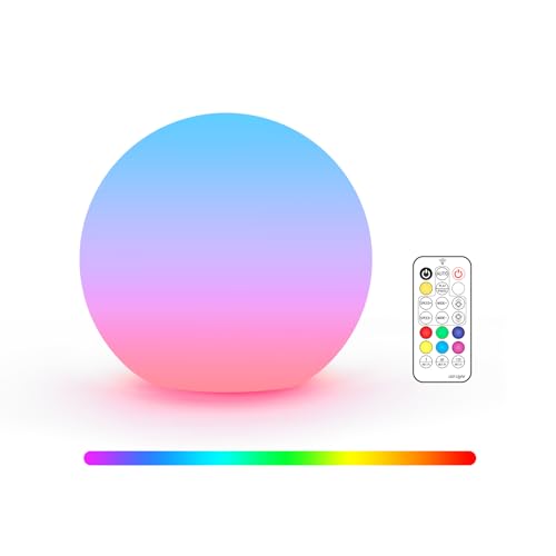 LOFTEK 3-inch Rechargeable LED Ball Lights Sphere Night Light with 16 Colors 4 Modes Color Change Mood Lighting Waterproof Floating Pool Light for Bathtub Home Decorative Lighting Gift 1 Pack