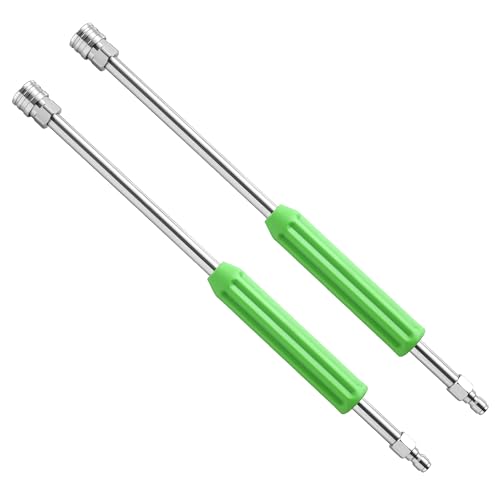 RIDGE WASHER Pressure Washer Extension Wand, 17 Inch Stainless Steel Power Washer Lance with Green Protective Cover, 1/4'' Quick Connect, 2 Pack