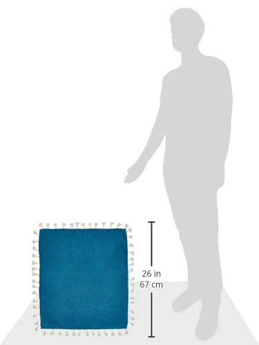 Image of STITCHNEST Jute Sofa Arm Cover with Tassels | Elegant Textured Hand Rest Protector | Durable & Long-Lasting | 18 x 22 Inches