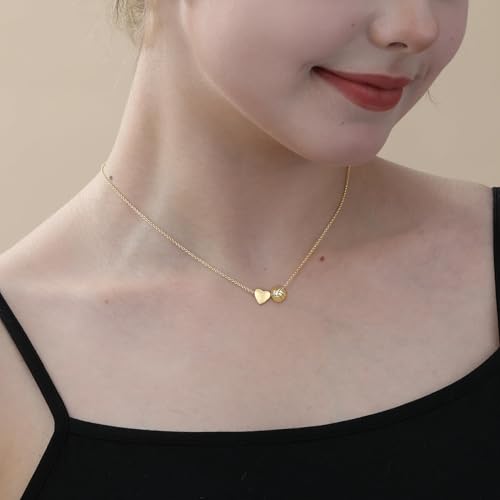 ZGDYi Softball/Football/Volley-Ball/Basketball Collier pour Femmes et Filles – volleyball or élégant avec pendentif cœur et ballon, collier de sport, Idéal comme cadeau pour les passionnés de volley – vue 2