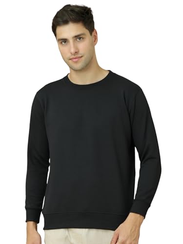 Image of Mack Jonney Fleece Regular Fit Solid Round Neck Sweatshirt for Men-MACK639877