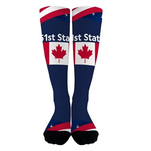 T Canada Canada 51st STATE Athletic Socks Youth#for Funny Mid Crew Socks for Girl
