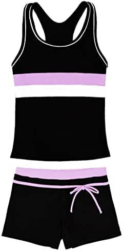 Little Girls' Summer Swimwear Two Piece Boyshort Tankini Kids Swimsuit