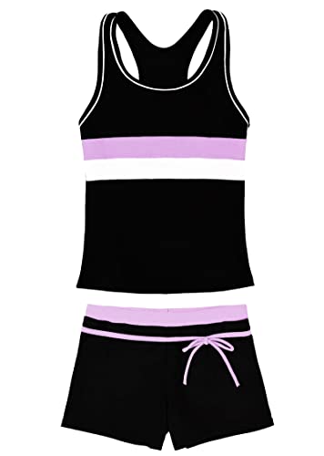 Little Girls' Summer Swimwear Two Piece Boyshort Tankini Kids Swimsuit