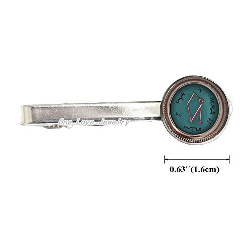 Archangel Uriel Sigil Glass Tie Clips Fashion Tie Clip for Men Tie Pin Jewelry Husband Gift,TAP106