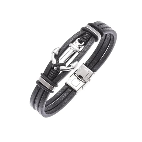 Bracelet cuir homme noir le cadeau idéal au style business punk