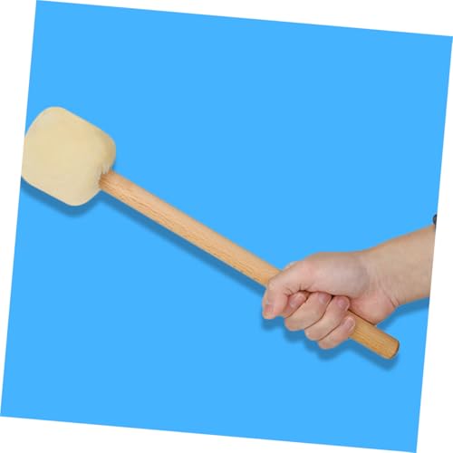 Baquetas de felpa para batería con mango de madera de haya, 2 piezas, ideales para principiantes, niños y actuaciones en escenario miniatura 4