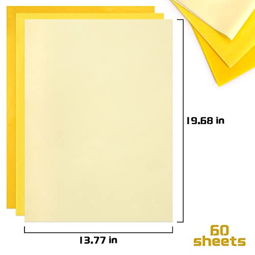Image of MR FIVE 60 Sheets Assorted Yellow Tissue Paper Bulk,20 inch x 14 inch,Fall Color Tissue Paper for Gift Bags,Halloween Birthday Wedding Holiday,3 Colors (Yellow)