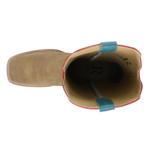 Mens Sand Rough Out Wide Square Toe Casual Boots Mid Calf - Blue, Brown4