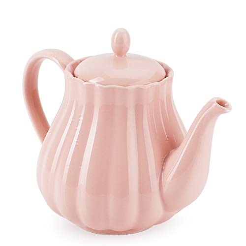 Sweese 222.108 Teapot Pumpkin Fluted Shape, Pink - 28 Ounce