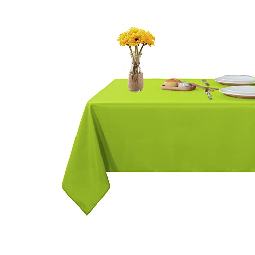 Fitable Rectangle Tablecloth 60x84 inch Tablecloth Stain and Wrinkle Resistant Washable Polyester Table Cloth, Decorative Fabric Table Cover for Dining Table, Buffet Parties and Camping Apple Green