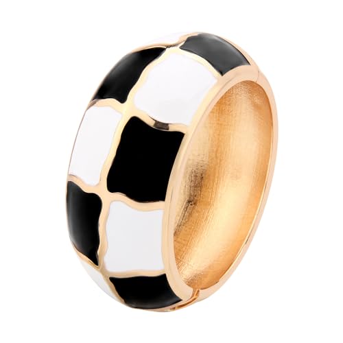 Image of wynameleri Modern Cloisonne Bracelet Geometric Enamel Cuff Bangles Hinged Bracelet Jewelry for Women Gift Box 184136