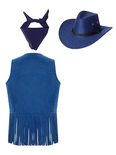 Hularka Cowboy Outfit for Kids Sleeveless Tassels Cardigan Cowgirl Western Vest Cowboy Hat Bandanna2