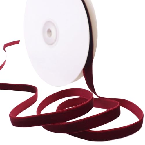 10 Yards Velvet Ribbon Single Satin Velvet Ribbon Satin Ribbon Roll for Wedding Gift Wrapping Hair Bows Flower Arranging Home Decorating