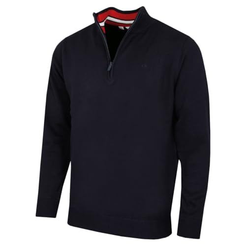 Calvin Klein Bruyère Demi-Zip Doux Sweatshirt Pullover Homme - Marine Sport - L