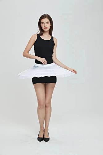 Image of Women Crinoline Petticoat Hoops Skirt Short Half Slip Underskirt for Girls Wedding Bridal Underskirt Slip