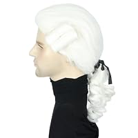 Peluca Blanca De Época Para Hombre – Estilo Barroco Y Renacentista, Ideal Para Carnaval, Halloween Y Cosplay