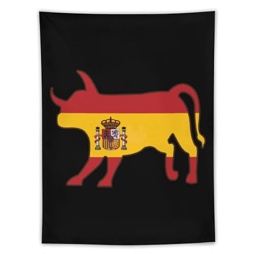 Tapiz de toro con bandera de España ideal para dar un toque alegre a tu salón