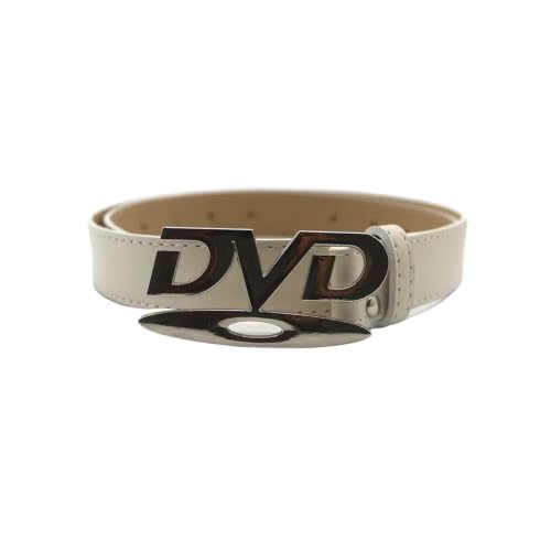 Cinturón unisex con hebilla nostálgica vintage en cuero negro ajustable 1