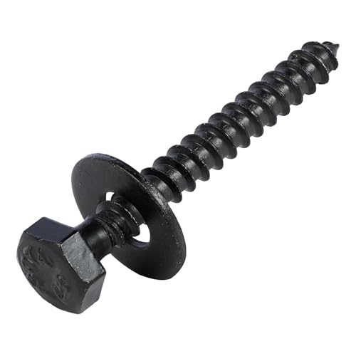 5/16 x 2 (50 Pack) Lag Screw Kit, 50 Screws and 50 Washers, Ceramic Black Ruspert Coating for Exterior Use, Meets ASTM A307 and ASME B18.2.1, Industrial/Commerical Grade by Makers Bolt