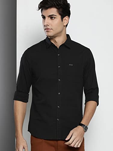 Image of The Indian Garage Co Men Regular Fit Solid Full Sleeves Cutaway Collar Casual Shirt