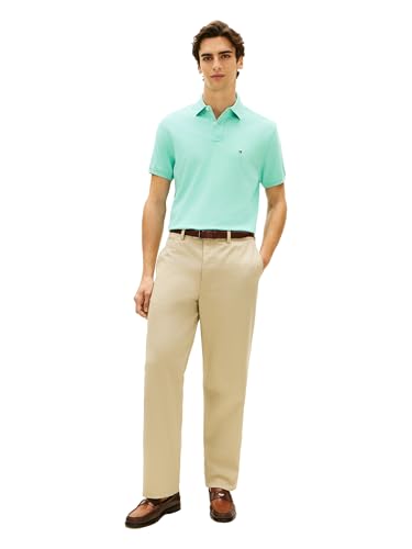 Image of Tommy Hilfiger Men's Short Sleeve Polo Shirts in Classic Fit with Stretch and Organic Pique Cotton