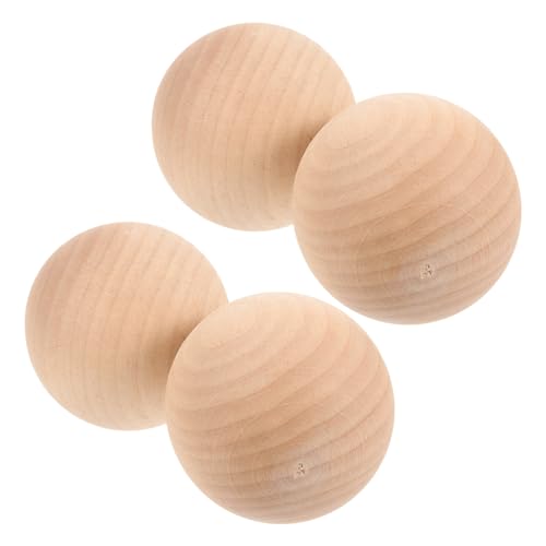 BIUDECO Rolling Bocce Balls for Boys and Girls 4pcs Outdoor Wood Bocce Set Boys and Girls Balls Game