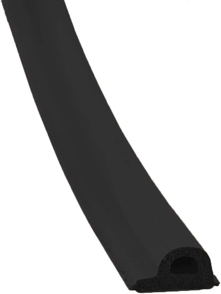 Zeroplus KISO''P'' Profile EPDM Cellular Rubber Sealing Strip, Self Adhesive, PSA Backed (Black)