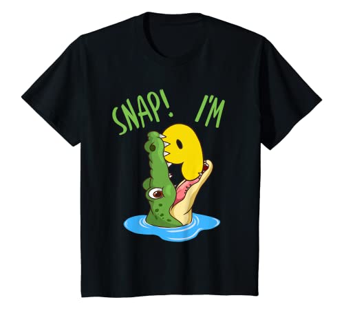 Niños 9 cumpleaños cocodrilo cocodrilo 9 años de edad Gator Boy Girl Camiseta