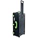 Black w/ Lime Green handles & latches Pelican 1615 case. No Foam. With Wheels.