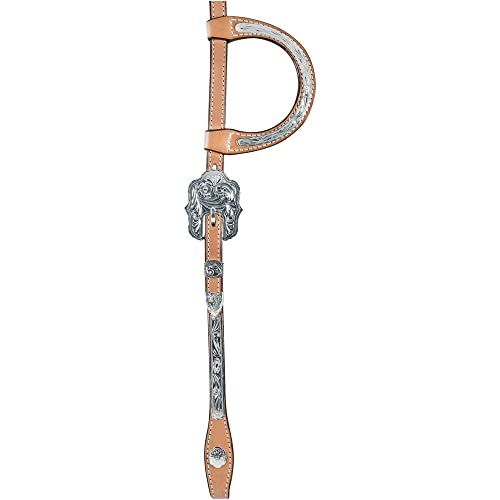 Billy Royal Engraved One Ear Headstall | Color Light Oil | Elegant Hand Engraved Design | Includes Free Silver Polishing Sleeves Grade A Leather | Adjustable for Comfortable Fit