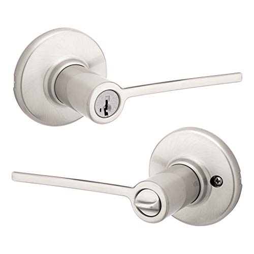 Kwikset Ladera Door Lever Keyed Entry Door Handle , Round Rose In Satin Nickel #TOP2