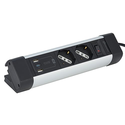 Multipresa Scrivania 2Prese Universali+3 USB(2A+1C) Pd 20W 2M Nera - 7