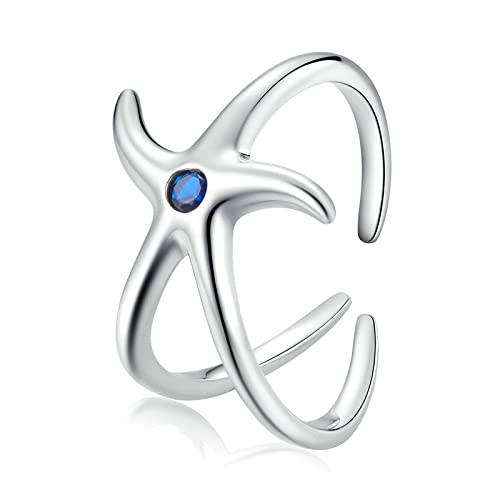 Bague étoile de mer ajustable femme bijou anneau ouvert réglable