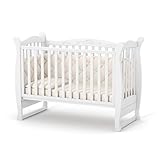 Veres LD15 - Cuna (120 x 60 cm), modelo clásico de madera (blanco)