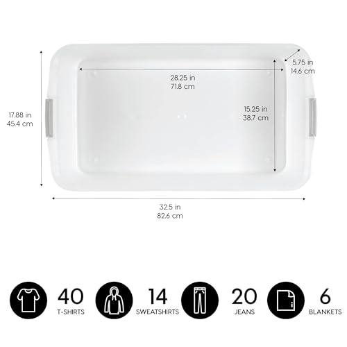 IRIS-USA-50-Qt-Plastic-Under-Bed-Storage-Organizer-Bin-Container-with-Secure-Lids-and-Durable-Black-Buckles-Multi-Purpose-for-Clothes-Shoes-Clothing-Bedding-Long-Clear