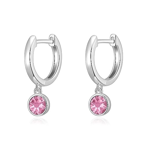 Philip Jones October Birthstone Hoop Earrings Created with Tourmaline Zircondia® Crystals - Image 2