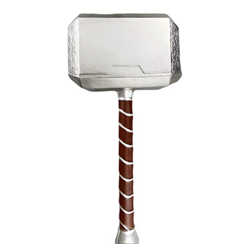 Halloween Cosplay Thor's Foam Hammer Props Replica Thunder Foam Hammer for Child Birthday Gift(17inch) Silver