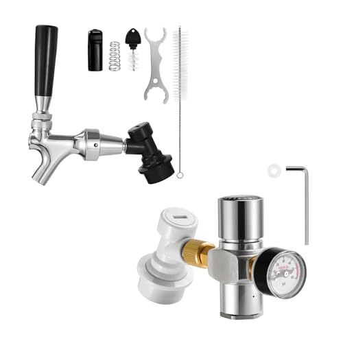 Image of Dbgogo Ball Lock Keg Dispenser with Hold Stable Pressure 0-60 PSI Mini Keg Co2 Regulator with Ball Lock Quick Disconnects