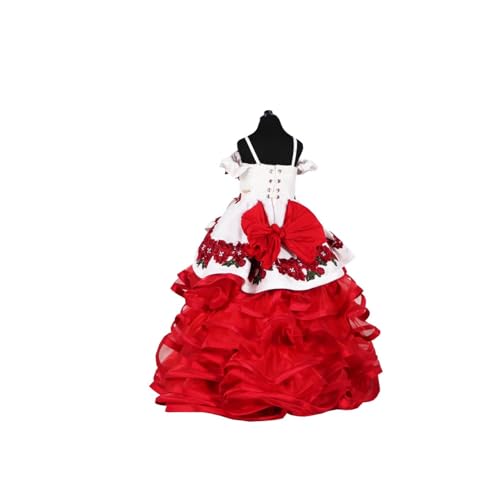 Cold Shoulder 3D Floral Flowers Ruffles Satin A line Little Girls Pageant Wedding Party Dresses with Sleeves 20254