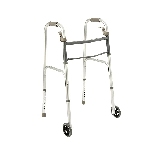 Medline Folding Paddle Walker – Comfortable, Maneuverable, for Injury, Moderate Weight Support Suited for Adults & Seniors