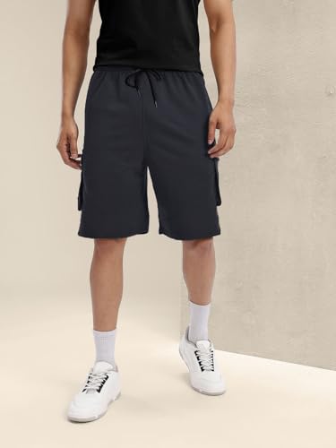 Image of Pinkmint Cargo Shorts for Men Pack of 2 Cotton Lycra Training Gym Shorts for Men Casual Workout Lightweight Summer Shorts with Dual Side Pockets Half Pant for Running, Gym, Walking, Travel