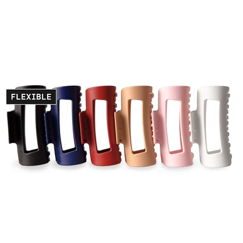 Mello Medium Hair Clip - Flexible Comfort Hair Claw for Women For Thick & Thin Hair Styling Durable Material Matte Non-Slip Finish Made in Korea Patent Pending (6 Pack Medium)